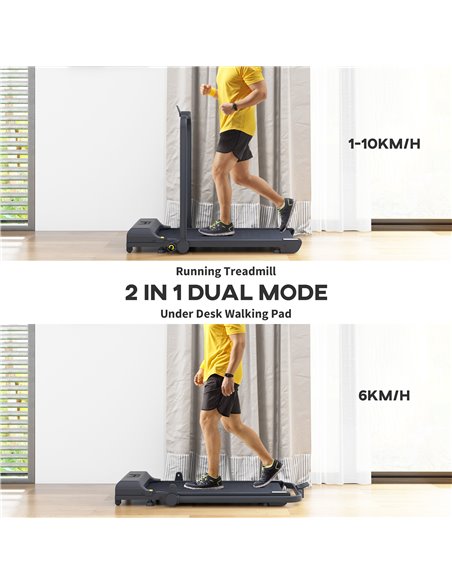 HOMCOM 2.5HP Walking Pad Treadmill, Folding Under Desk Treadmill, Walking Machine, 1-10km/h, with Remote Control A90-367V70BK - pic 99294 | FastDaddyshop