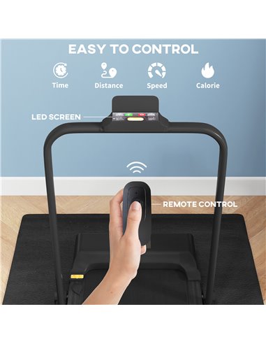 HOMCOM 2.5HP Walking Pad Treadmill, Folding Under Desk Treadmill, Walking Machine, 1-10km/h, with Remote Control A90-367V70BK