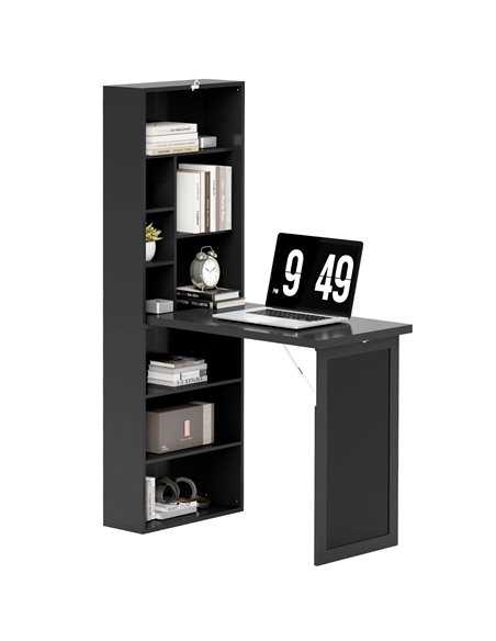 HOMCOM Three-Part Work Desk, with Storage and Chalkboard - Black 836-296V80BK - pic 99344 | FastDaddyshop