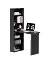 HOMCOM Three-Part Work Desk, with Storage and Chalkboard - Black 836-296V80BK