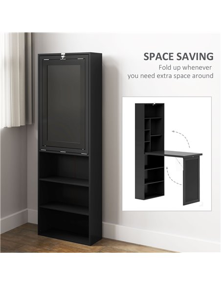 HOMCOM Three-Part Work Desk, with Storage and Chalkboard - Black 836-296V80BK - pic 99349 | FastDaddyshop