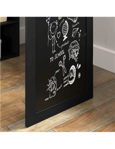 HOMCOM Three-Part Work Desk, with Storage and Chalkboard - Black 836-296V80BK