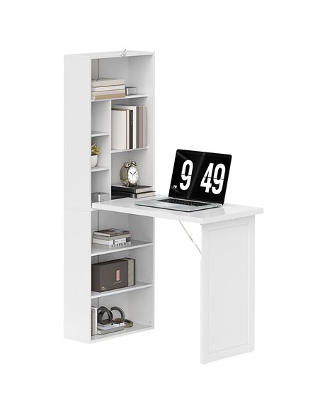 HOMCOM Three-Part Work Desk, with Storage and Writing Board - White 836-296V81WT - pic 99353 | FastDaddyshop