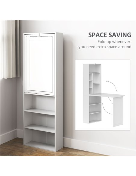 HOMCOM Three-Part Work Desk, with Storage and Writing Board - White 836-296V81WT - pic 99358 | FastDaddyshop