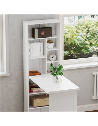 HOMCOM Three-Part Work Desk, with Storage and Writing Board - White 836-296V81WT