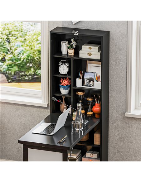 HOMCOM Three-Part Work Desk, with Storage and Writing Board - Black 836-296V81BK - pic 99379 | FastDaddyshop