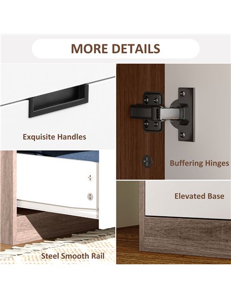 HOMCOM Two Door, Two Drawer Wardrobe - White/Brown 831-621V00BN - pic 99420 | FastDaddyshop