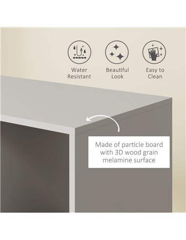 HOMCOM Open Wardrobe for Bedroom, Small Wardrobe on Wheels with Clothes Rail, Storage Shelves, Mobile Garment Rack for Clothes S