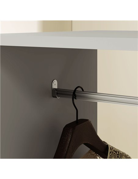 HOMCOM Open Wardrobe for Bedroom, Small Wardrobe on Wheels with Clothes Rail, Storage Shelves, Mobile Garment Rack for Clothes S - pic 99442 | FastDaddyshop