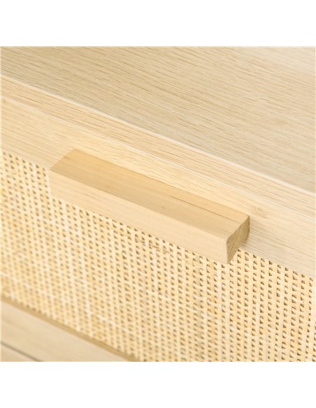HOMCOM Rattan Bedroom Chest of Drawers, 3 Drawers Storage Unit, Boho Dresser for Living Room, Hallway, Natural 831-378 - pic 99459 | FastDaddyshop