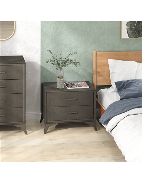 HOMCOM Velvet-Feel Chest of Two Drawers - Brown 831-832V00BN - pic 99489 | FastDaddyshop