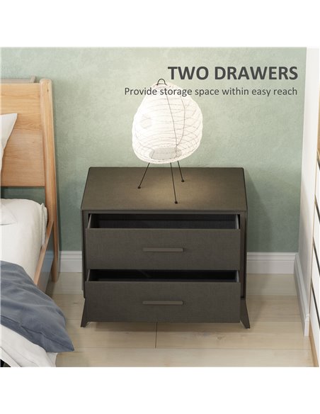 HOMCOM Velvet-Feel Chest of Two Drawers - Brown 831-832V00BN - pic 99492 | FastDaddyshop