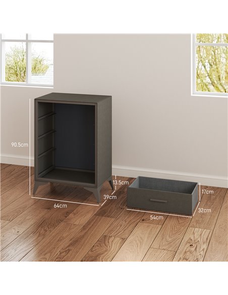 HOMCOM Velvet-Feel Chest of Four Drawers - Brown 831-833V00BN - pic 99499 | FastDaddyshop