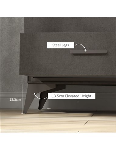 HOMCOM Velvet-Feel Chest of Four Drawers - Brown 831-833V00BN