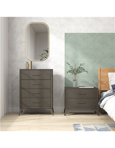 HOMCOM Velvet-Feel Chest of Four Drawers - Brown 831-833V00BN - pic 99504 | FastDaddyshop