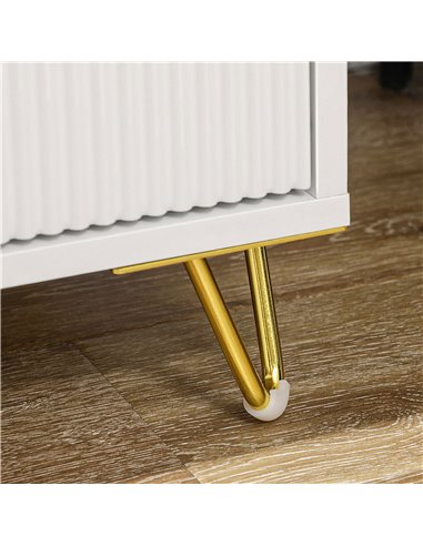 HOMCOM Elegant Chest of Three Drawers - White/Gold-Tone 839-674V80WT