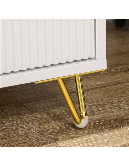 HOMCOM Elegant Chest of Three Drawers - White/Gold-Tone 839-674V80WT - pic 99521 | FastDaddyshop