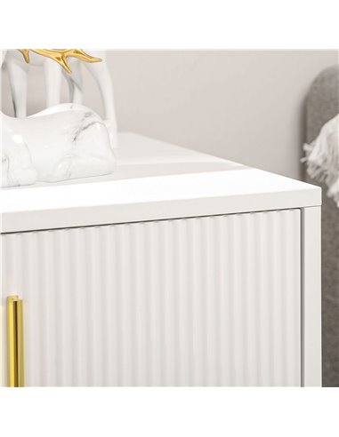 HOMCOM Elegant Chest of Three Drawers - White/Gold-Tone 839-674V80WT