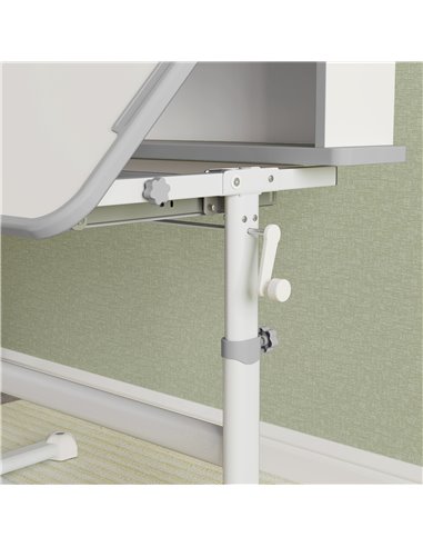 AIYAPLAY Height Adjustable Kids Desk and Chair Set, Children School Study Desk with Tiltable Desktop, Reading Rack, Grey 312-123