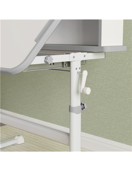 AIYAPLAY Height Adjustable Kids Desk and Chair Set, Children School Study Desk with Tiltable Desktop, Reading Rack, Grey 312-123 - pic 99595 | FastDaddyshop