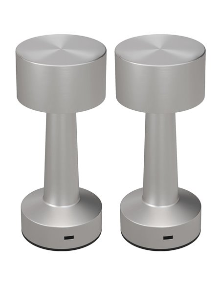 Homcom 2 Pack Cordless Table Lamp, Touch LED Desk Lamp with Rechargeable Battery, 3 Colour, for Bedroom Living Room, Silver B31- - pic 99605 | FastDaddyshop