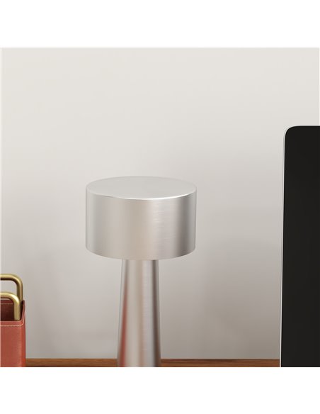 Homcom 2 Pack Cordless Table Lamp, Touch LED Desk Lamp with Rechargeable Battery, 3 Colour, for Bedroom Living Room, Silver B31- - pic 99611 | FastDaddyshop