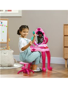 AIYAPLAY Kids Dressing Table with mirror, Stool, Light, Music, 15 Accessories, for Ages 3-6 Years, Pink 350-166V00PK 2