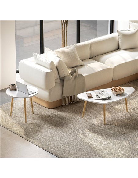 HOMCOM Set of Two Scandinavian-Style Coffee Tables - White 839-045V00WT - pic 99777 | FastDaddyshop