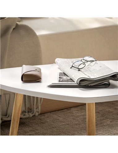 HOMCOM Set of Two Scandinavian-Style Coffee Tables - White 839-045V00WT