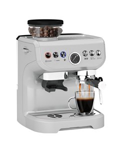 HOMCOM 15 Bar Coffee Machine, with Adjustable Grind, Steamer and Accessories - Silver Colour 800-197V70SR