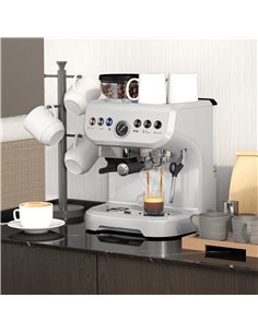 HOMCOM 15 Bar Coffee Machine, with Adjustable Grind, Steamer and Accessories - Silver Colour 800-197V70SR 2