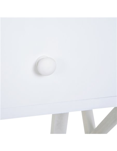 HOMCOM End Table, Sofa Side Table with Drawer X Bar Bottom Storage Shelf, Nightstand Bedside Table for Bedroom or Living Room Wh - pic 99820 | FastDaddyshop