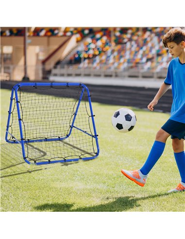 HOMCOM Double Sided Football Rebounder Net, Football Rebound Goal with 5 Adjustable Angles, Blue A60-003