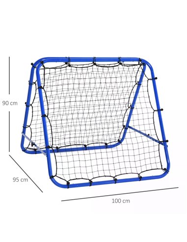 HOMCOM Double Sided Football Rebounder Net, Football Rebound Goal with 5 Adjustable Angles, Blue A60-003