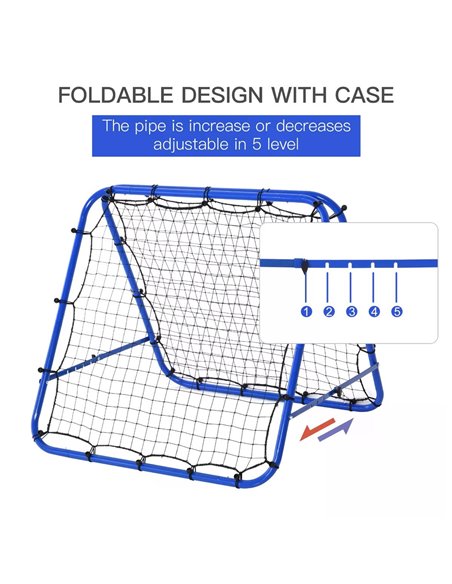 HOMCOM Double Sided Football Rebounder Net, Football Rebound Goal with 5 Adjustable Angles, Blue A60-003 - pic 99826 | FastDaddyshop