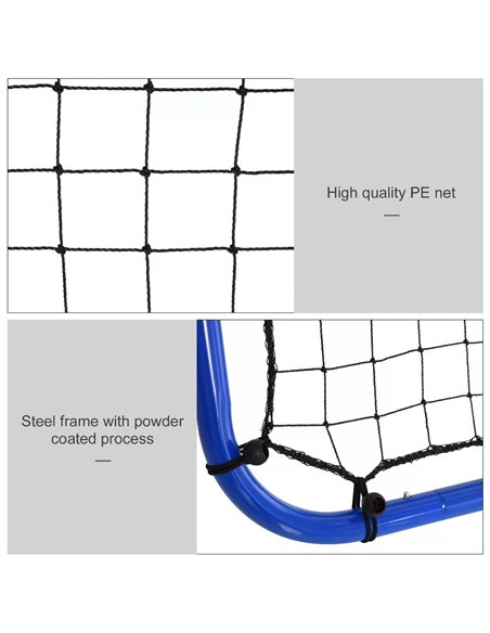 HOMCOM Double Sided Football Rebounder Net, Football Rebound Goal with 5 Adjustable Angles, Blue A60-003 - pic 99828 | FastDaddyshop