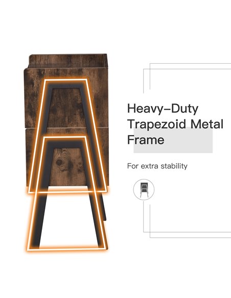 HOMCOM Bedside Table Set of 2 Industrial Nightstand Stackable End Table with Open Front Storage Compartment  Retro Furniture wit - pic 99835 | FastDaddyshop