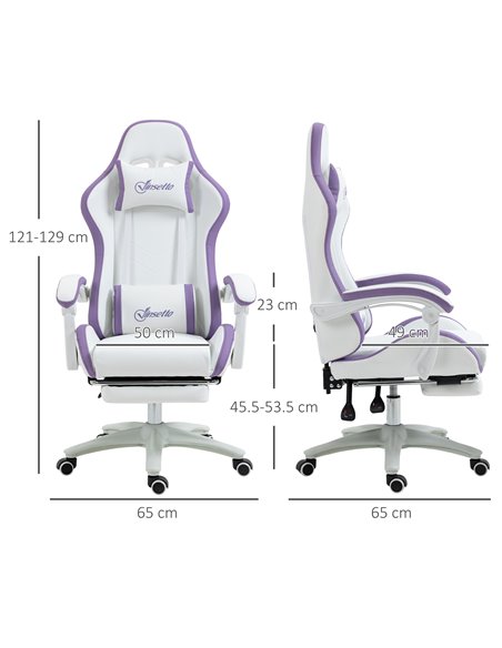 Vinsetto Racing Gaming Chair, Reclining PU Leather Computer Chair with 360 Degree Swivel Seat, Footrest, Removable Headrest and  - pic 9986 | FastDaddyshop