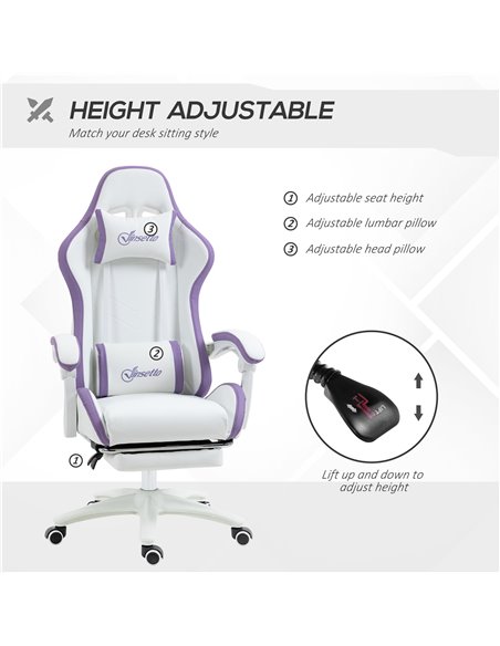 Vinsetto Racing Gaming Chair, Reclining PU Leather Computer Chair with 360 Degree Swivel Seat, Footrest, Removable Headrest and  - pic 9987 | FastDaddyshop