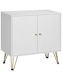 HOMCOM Storage Cabinet Slim Sideboard with Golden Hairpin Legs Adjustable Shelves for Living Room Dining Room Hallway White 838-