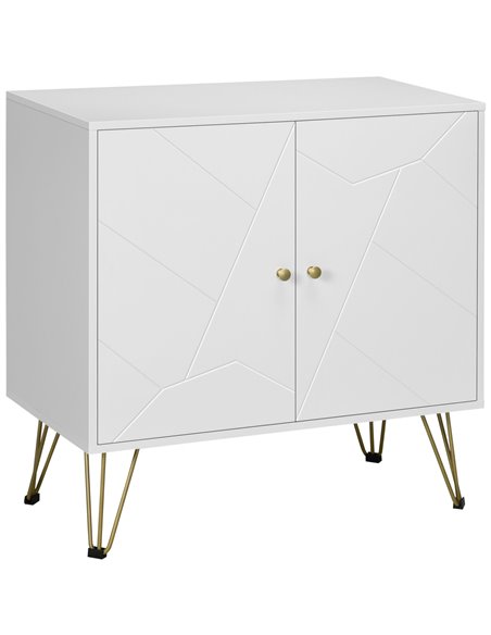 HOMCOM Storage Cabinet Slim Sideboard with Golden Hairpin Legs Adjustable Shelves for Living Room Dining Room Hallway White 838- - pic 99938 | FastDaddyshop