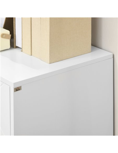 HOMCOM Storage Cabinet Slim Sideboard with Golden Hairpin Legs Adjustable Shelves for Living Room Dining Room Hallway White 838- - pic 99945 | FastDaddyshop