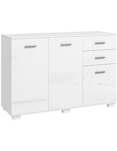 HOMCOM Sideboard, Modern Storage Cabinet with 2 Drawers, 3 Doors and Adjustable Shelves, Kitchen Cabinet for Living Room, Dining