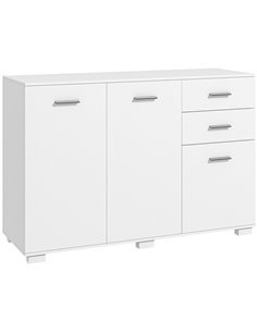 HOMCOM Sideboard, Modern Storage Cabinet with 2 Drawers, 3 Doors and Adjustable Shelves, Kitchen Cabinet for Living Room, Dining