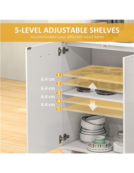HOMCOM Sideboard, Modern Storage Cabinet with 2 Drawers, 3 Doors and Adjustable Shelves, Kitchen Cabinet for Living Room, Dining - pic 99960 | FastDaddyshop
