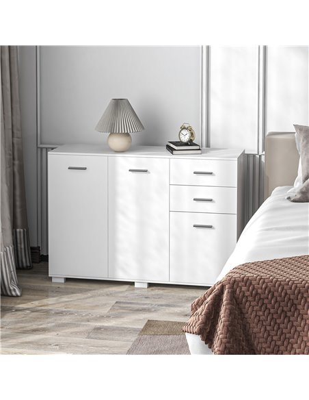 HOMCOM Sideboard, Modern Storage Cabinet with 2 Drawers, 3 Doors and Adjustable Shelves, Kitchen Cabinet for Living Room, Dining - pic 99962 | FastDaddyshop